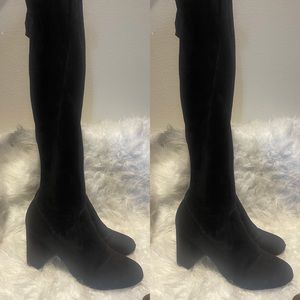 FOREVER 21 | Knee-high suede black heeled boots